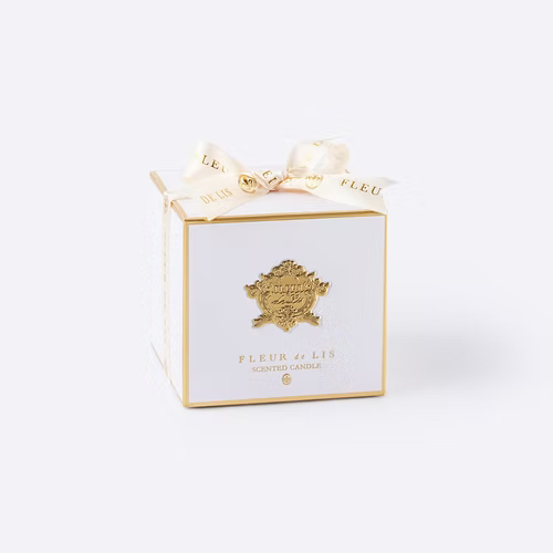 Dome Candle – Snow White Fleur de Lis