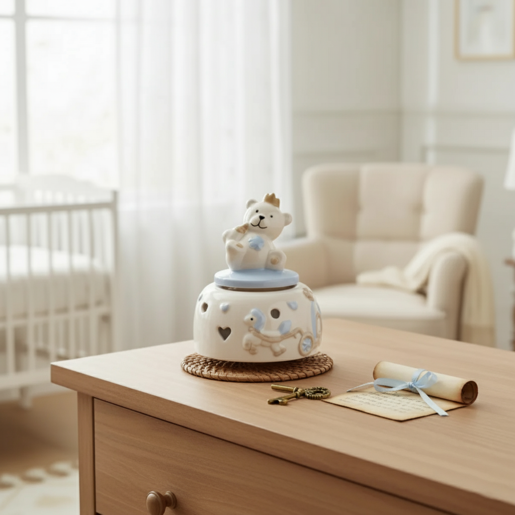 Musical Teddy Fleur de Lis