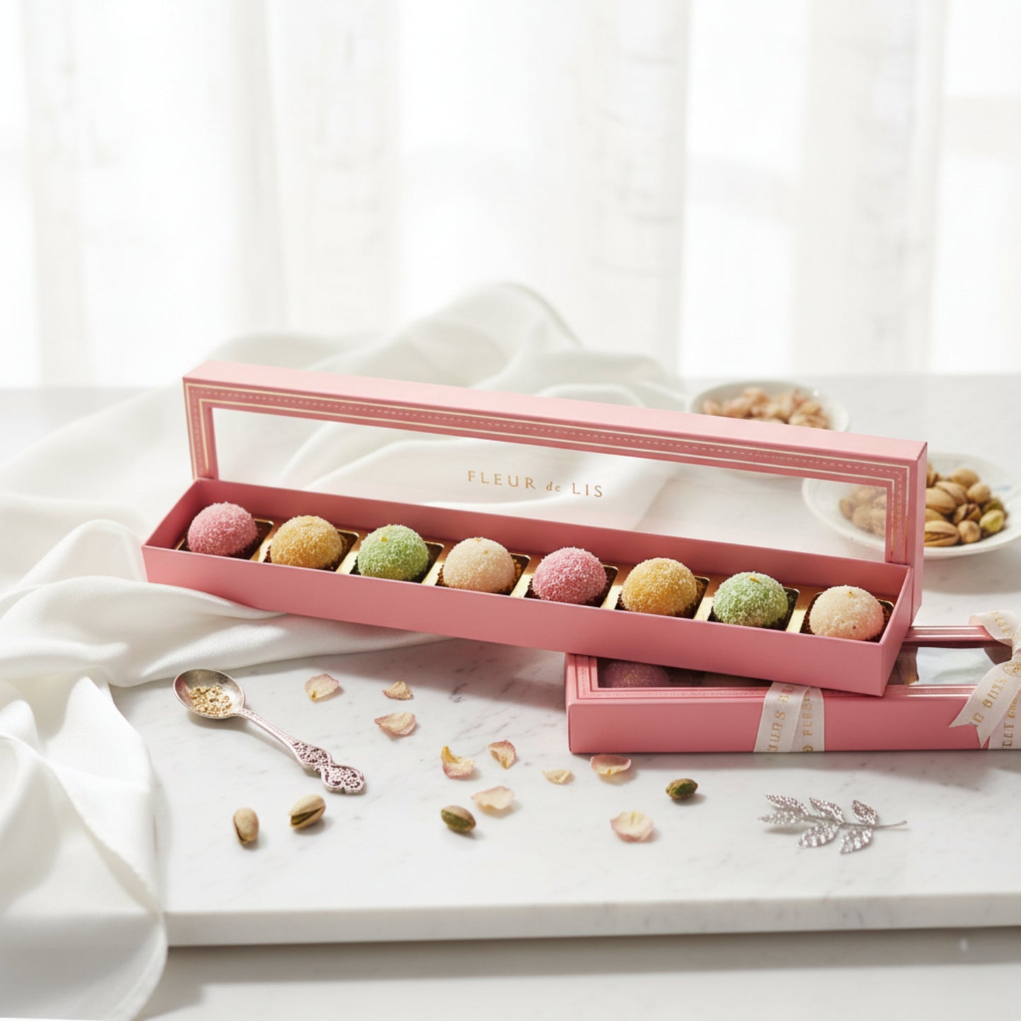 Delight Box – 8 Assorted Coconut Mithai Fleur de Lis