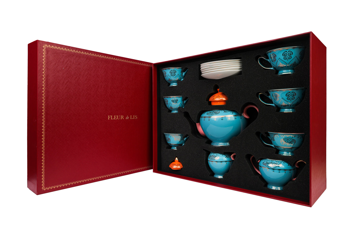 Le Fantaisie Tea Pot Set – 15 Pcs Fleur de Lis