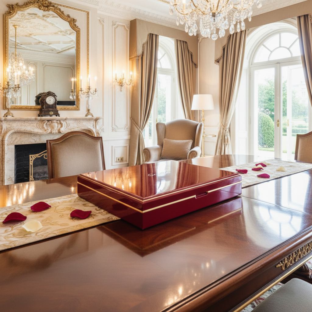 Sottile Cutlery Set in Wooden Box (42 Pcs) Fleur de Lis