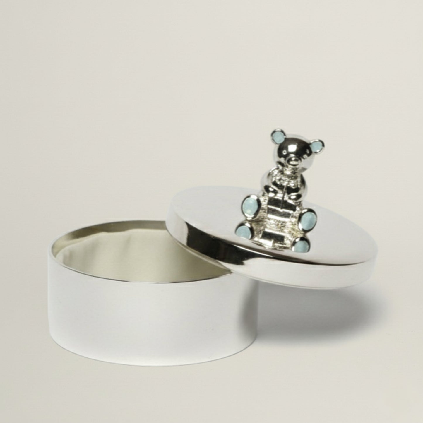Silver Baby Trinket Box Fleur de Lis