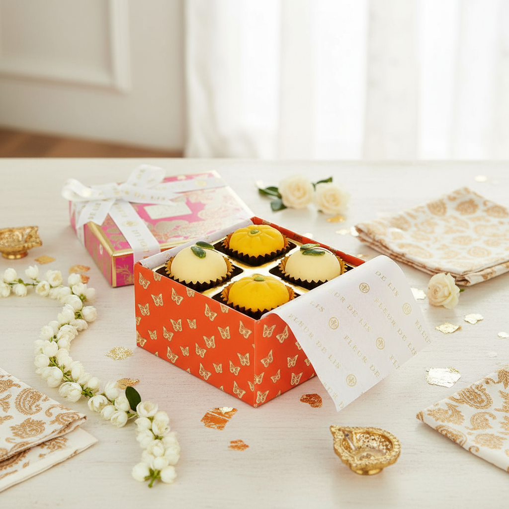 Surprise Box of 4 Assorted Mithai Fleur de Lis