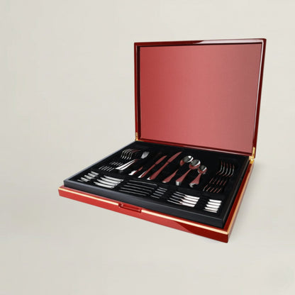 Sottile Cutlery Set in Wooden Box (42 Pcs) Fleur de Lis