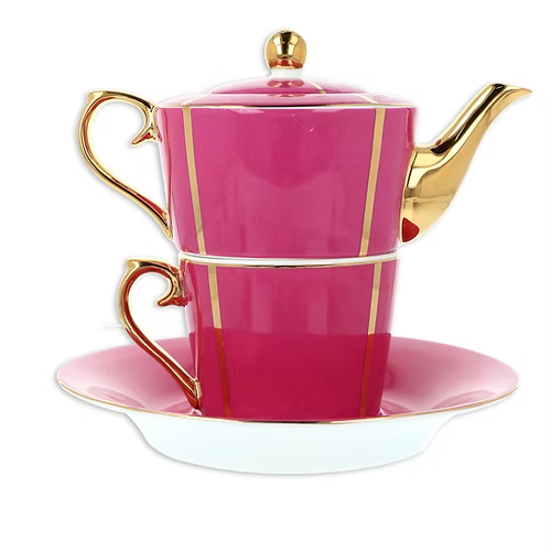 Pink Rose – Tea-for-One Gift Set Fleur de Lis