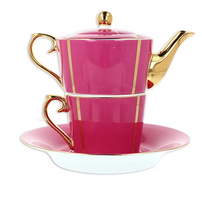 Pink Rose – Tea-for-One Gift Set Fleur de Lis