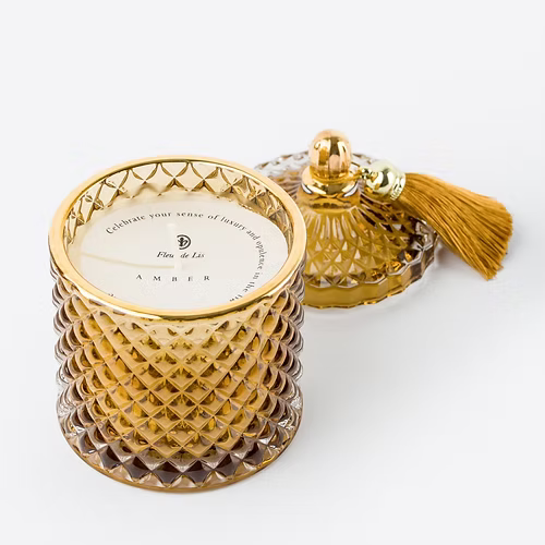 Pyramid Candle – Amber Gold Edition Fleur de Lis