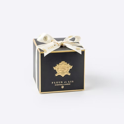 Dome Candle – Ash Black Fleur de Lis