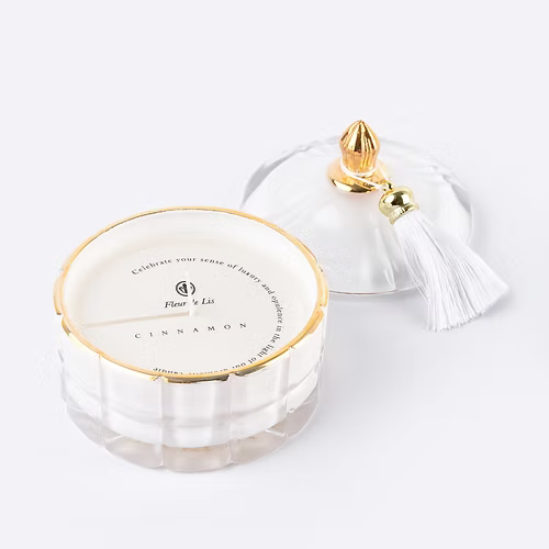 Dome Candle – Snow White Fleur de Lis