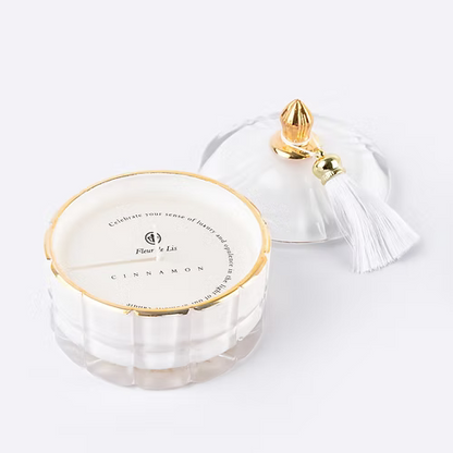 Dome Candle – Snow White Fleur de Lis