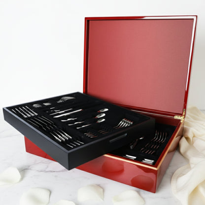 Sottile Cutlery Set in Wooden Box (84 Pcs) Fleur de Lis