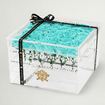 Acrylic Rose Box of Turquoise Blue