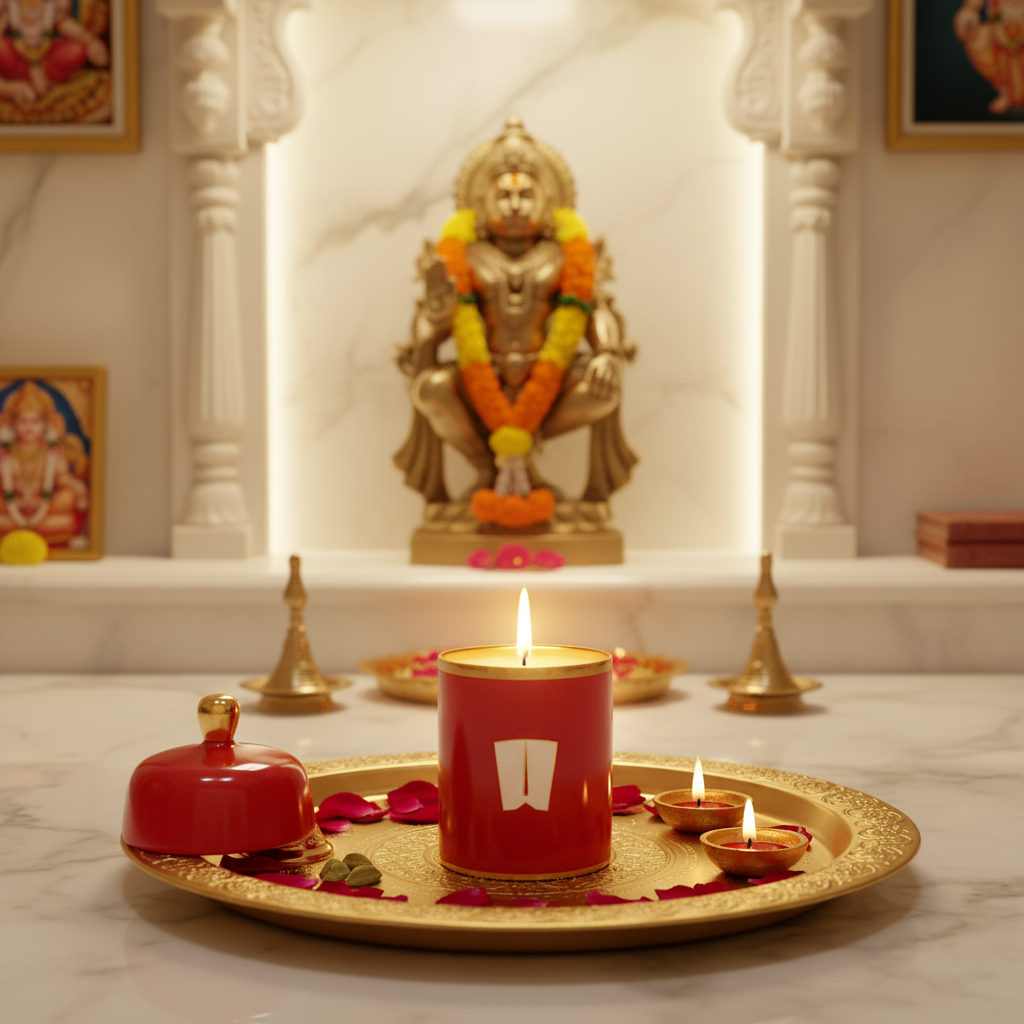 Divine Ceramic Candle – Balaji Tilak Fleur de Lis