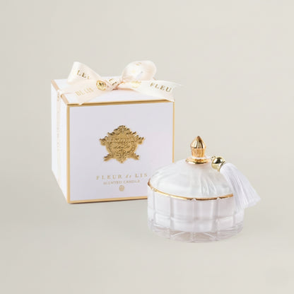 Dome Candle – Snow White Fleur de Lis