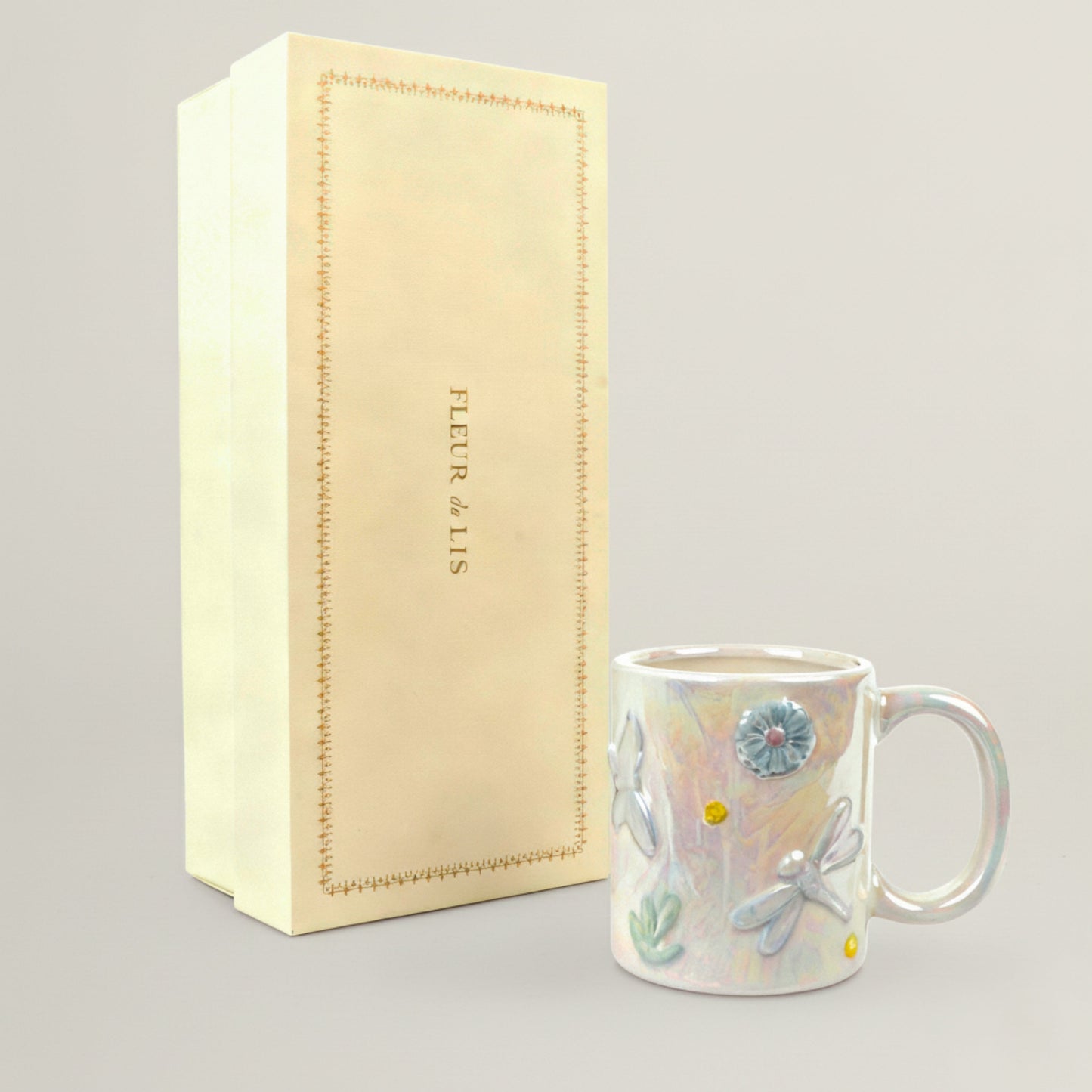 Dragonfly Kids Mug- Set of 2 Fleur de Lis