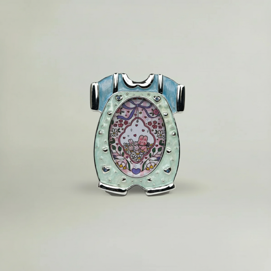 Elegant Baby Onesie Photo Frame Fleur de Lis