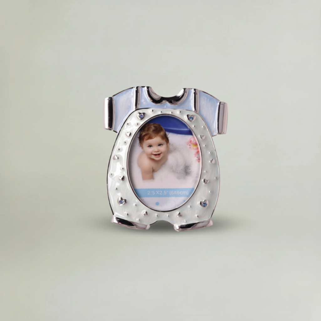 Elegant Baby Onesie Photo Frame Fleur de Lis