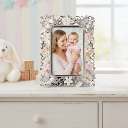 Elegant Floral Embellished Photo Frame Fleur de Lis