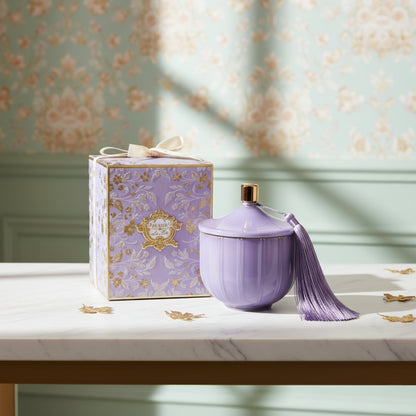 Lilac Courbe Candle Fleur de Lis