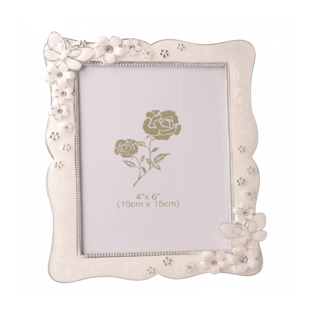 Floral Butterfly Photo Frame Fleur de Lis
