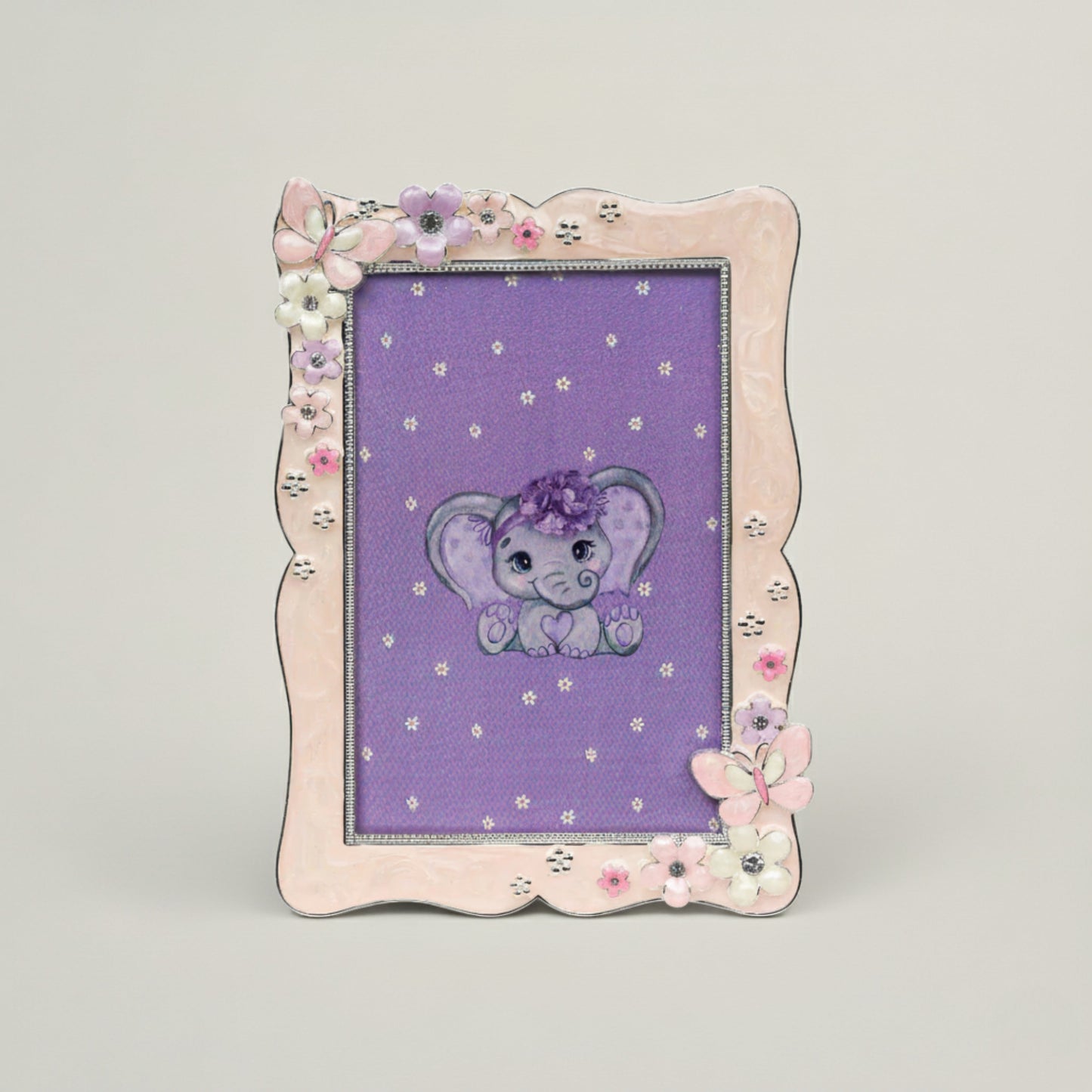 Floral Butterfly Photo Frame Fleur de Lis