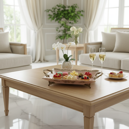 Victorian Ceramic Serving Tray Fleur de Lis