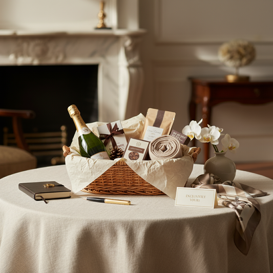 Oval Wicker Basket with Handles Fleur de Lis