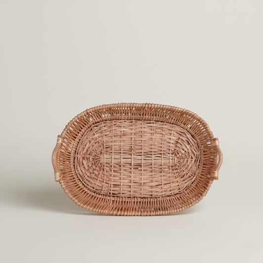 Oval Wicker Basket with Handles