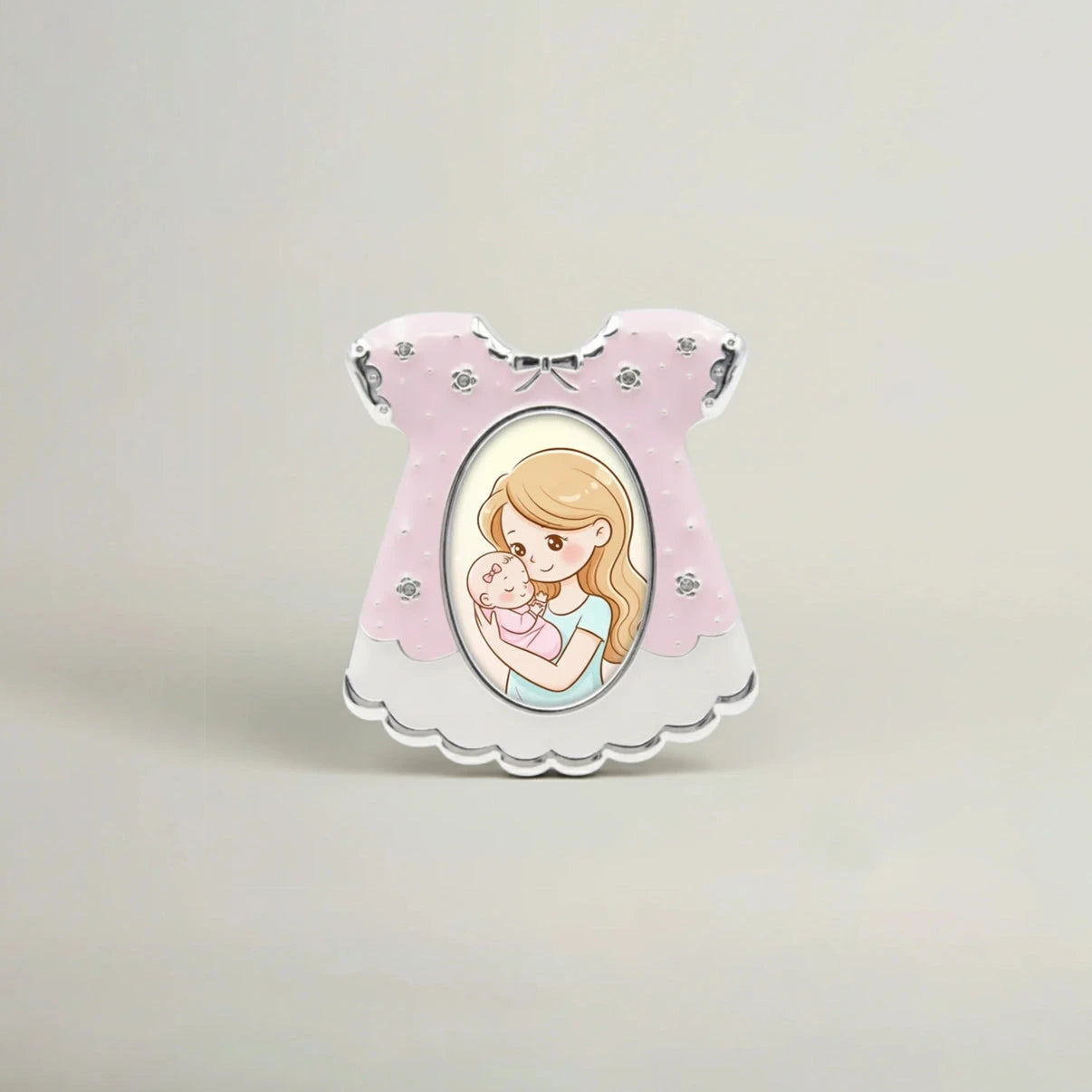 Pink Baby Dress Photo Frame Fleur de Lis