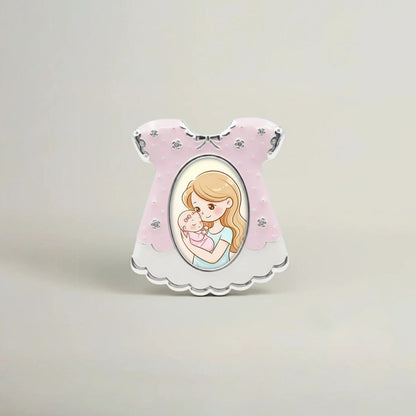 Pink Baby Dress Photo Frame Fleur de Lis