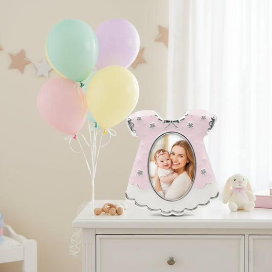 Pink Baby Dress Photo Frame Fleur de Lis