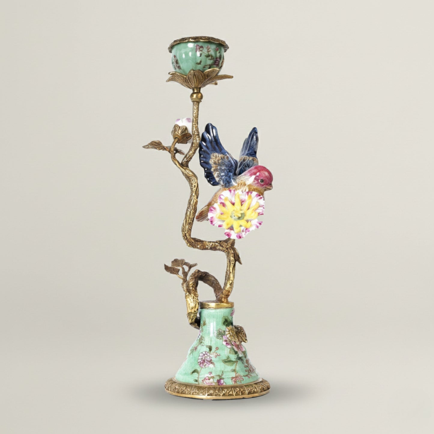 Aviara Porcelain Candle Stand Fleur de Lis