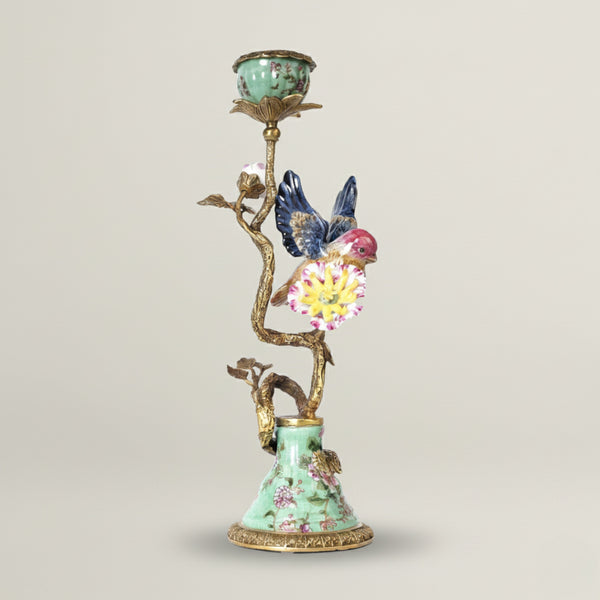 Aviara Porcelain Candle Stand Fleur de Lis