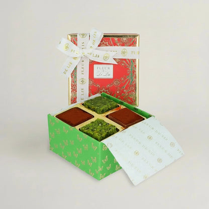 Premium 4-Piece Mithai Box Fleur de Lis