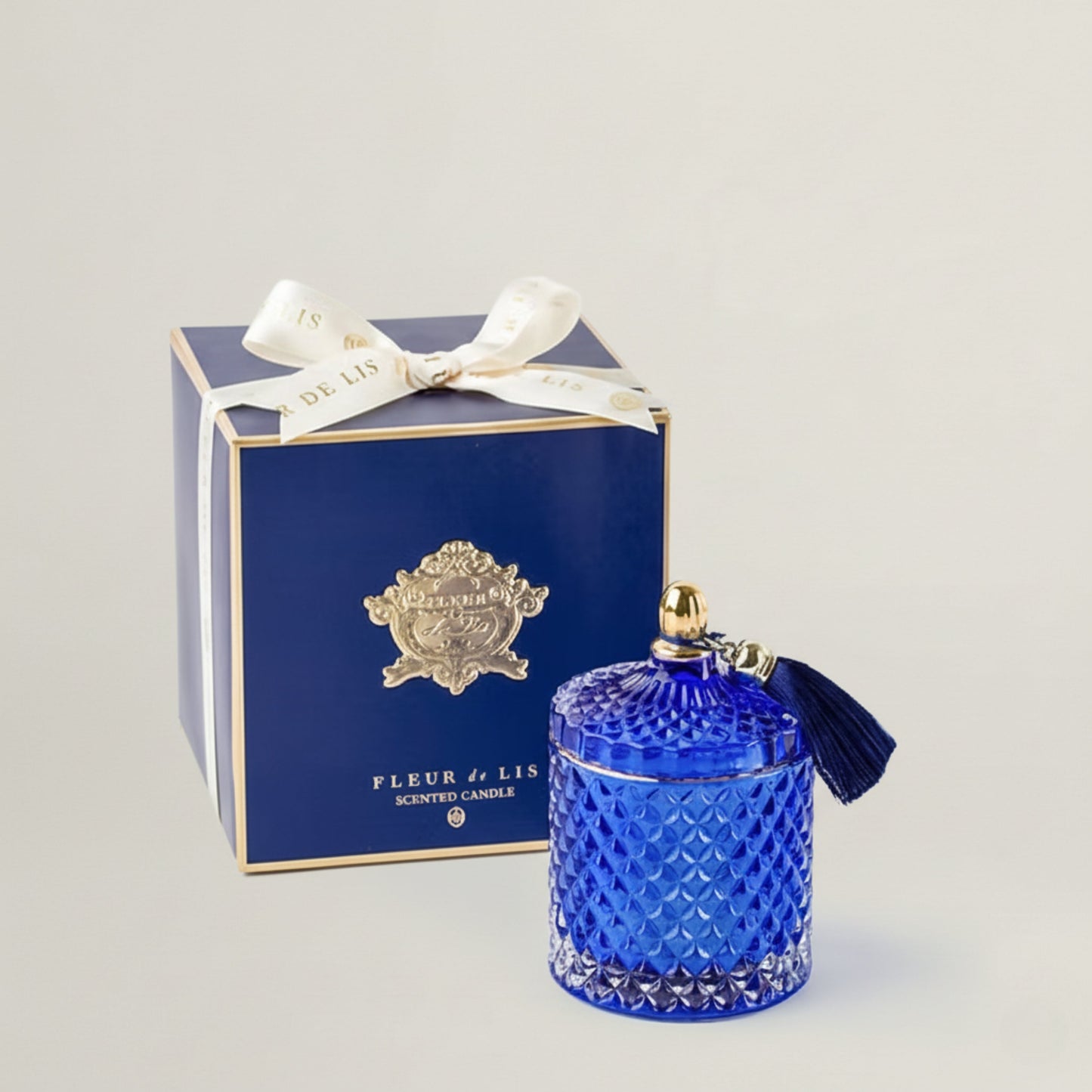 Pyramid Candle – Royal Blue Edition Fleur de Lis