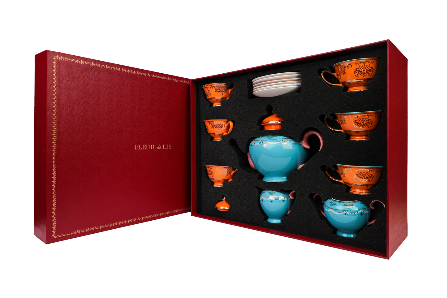 Le Fantaisie Tea Pot Set – 15 Pcs Fleur de Lis