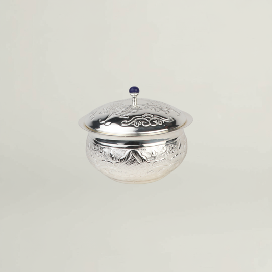 Silver Ornate Pot(Urli)