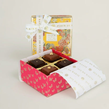Surprise Box – 4 Assorted Ganache Chocolates Fleur de Lis