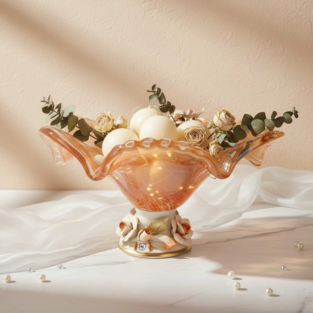 Tangerine Ripple Fleur de Lis