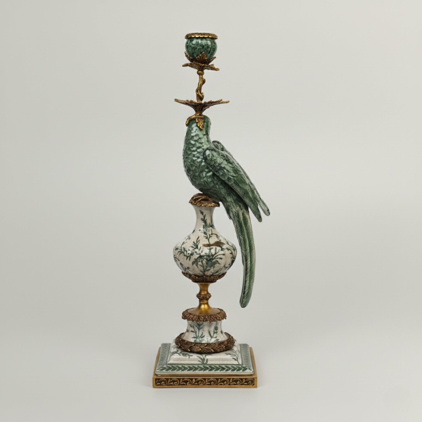 Loro Lume Porcelain Candle Stand Fleur de Lis