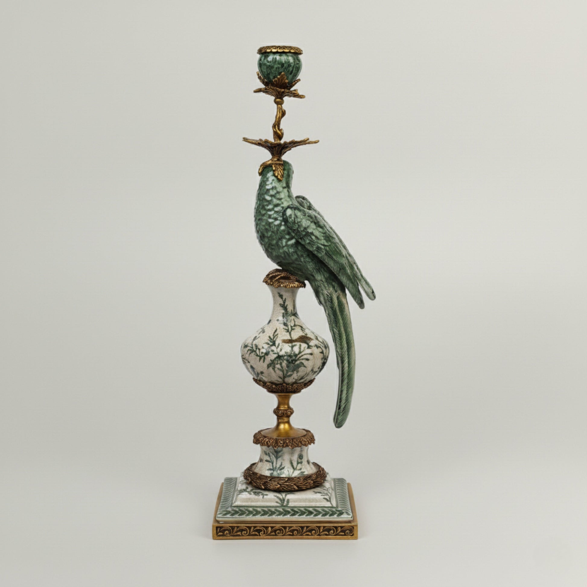 Loro Lume Porcelain Candle Stand Fleur de Lis