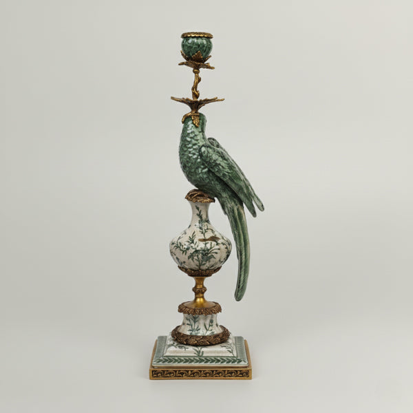 Loro Lume Porcelain Candle Stand Fleur de Lis