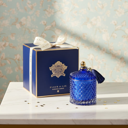 Pyramid Candle – Royal Blue Edition Fleur de Lis