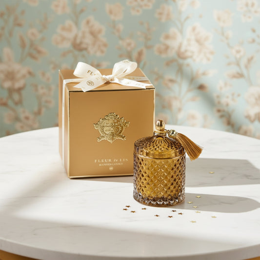 Pyramid Candle – Amber Gold Edition Fleur de Lis