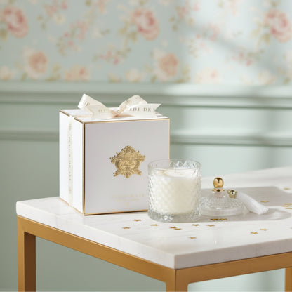 Pyramid Candle – Snow White Fleur de Lis