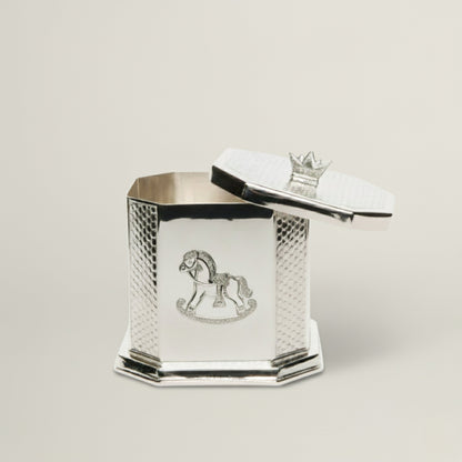 Horse Silver Keepsake Box Fleur de Lis