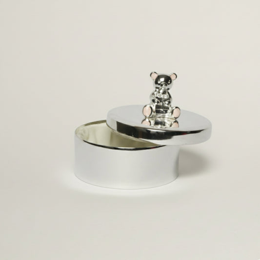 Silver Baby Trinket Box Fleur de Lis