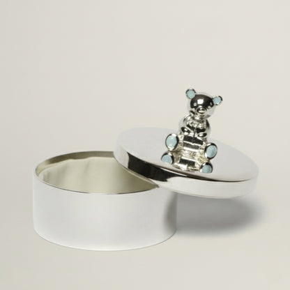 Silver Baby Trinket Box Fleur de Lis
