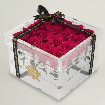 Acrylic Box of Red Roses