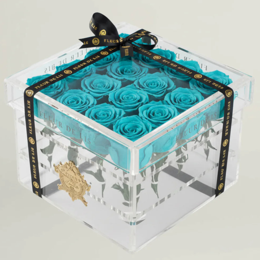 Acrylic Rose Box of Turquoise Blue